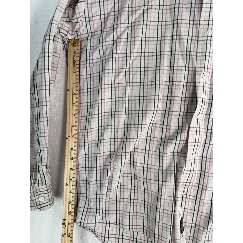 Burberry London Shirt Mens Large Pink Gray Check Plaid Button Down Made USA - Picture 6 of 7
